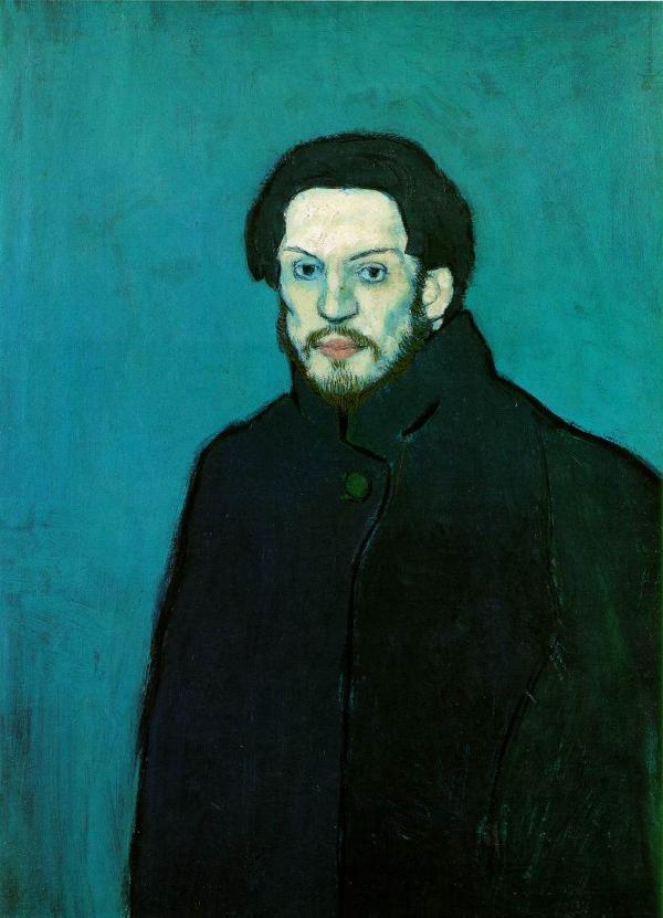 picasso self portrait with palette. Self-Portrait with a Cloak